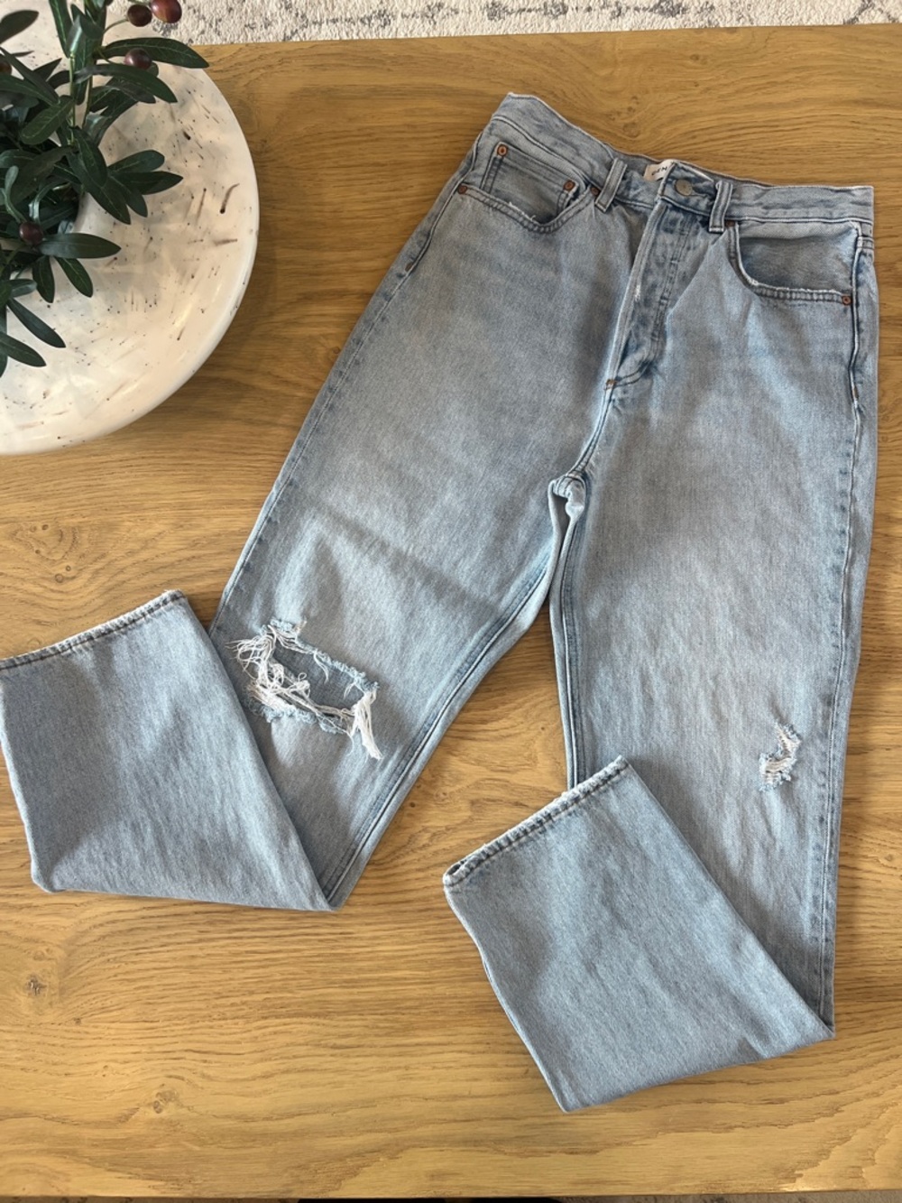 Denim Forum Light Blue Joni High-Rise Loose 30L Jeans